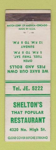 Matchbook Cover - Shelton's Restaurant  WEAR