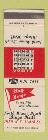 Matchbook Cover - Bingo Hall North Miami Beach FL WEAR