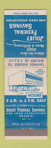 Matchbook Cover - Joliet Federal Savings IL