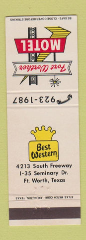 Matchbook Cover - Fort Worther Motel Fort Worth TX Best Western