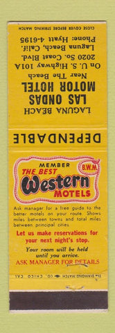 Matchbook Cover - Las Ondas Motor Hotel Laguna Beach CA Best Western