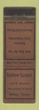 Matchbook Cover - Rainbow Gardens Dallas TX WORN