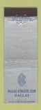 Matchbook Cover - Dallas Athletic Club TX