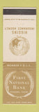 Matchbook Cover - First National Bank Higgins TX