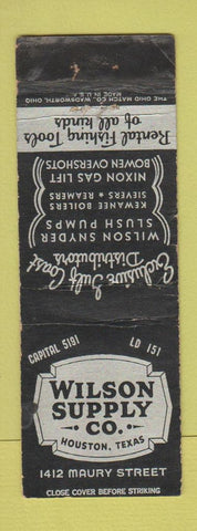 Matchbook Cover - Wilson Supply Houston TX WORN