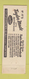 Matchbook Cover - Taylor Bedding Mattresses Morning Glory Taylor TX WEAR
