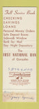 Matchbook Cover - First Bank Gonzales TX WEAR