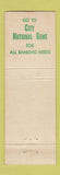 Matchbook Cover - City National Bank Wichita Falls TX