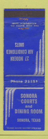 Matchbook Cover - Sonora Courts Motel Sonora TX