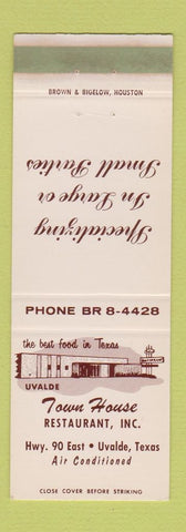 Matchbook Cover - Town House Restaurant Uvalde TX WEAR