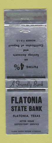 Matchbook Cover - Flatonia State Bank TX WEAR