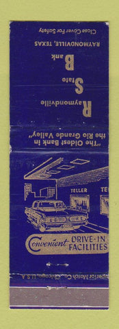 Matchbook Cover - Raymondville State Bank TX MISCUT WEAR