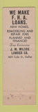 Matchbook Cover - JM Wilcox Lumber Sherwin Williams Paints Dallas TX