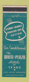 Matchbook Cover - White Plaza Hotels Dallas San Antonio Corpus Christi TX
