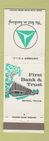 Matchbook Cover - First Bank and Trust Bryan TX WEAR