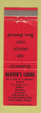 Matchbook Cover - Glover's Lodge Fort Worth TX WEAR