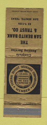 Matchbook Cover - San Benito Bank and Trust TX WEAR