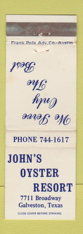 Matchbook Cover - John's Oyster Resort Galveston TX