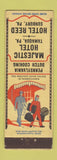 Matchbook Cover - Majestic Hotel Tamaqua PA Sunbury PA Hotel Reed bellhop