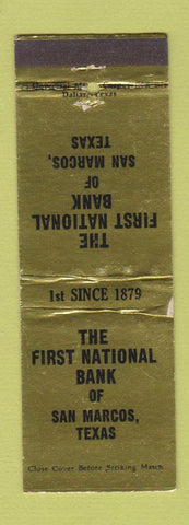 Matchbook Cover - First National Bank San Marcos TX WEAR
