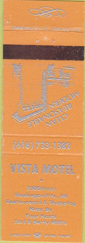 Matchbook Cover - Vista Motel Muskegon Heights MI