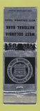 Matchbook Cover - West Columbia National Bank TX WORN