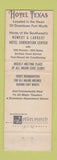 Matchbook Cover - Hotel Texas Fort Worth TX