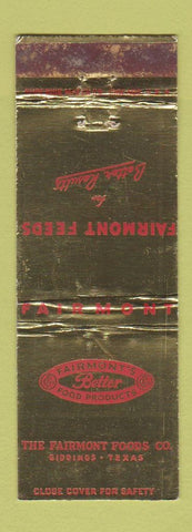 Matchbook Cover - Fairmont's Food Products Feed Giddings TX WEAR
