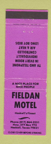 Matchbook Cover - Fieldan Motel Haskell TX