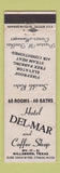Matchbook Cover - Hotel Del Mar Hillsboro TX