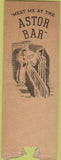 Matchbook Cover - Astor Bar Hotel Astor NYC Times Square BOBTAIL