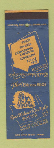 Matchbook Cover - Russ Wehner Real Estate Denver Colorado Colfax