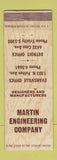 Matchbook Cover - Martin Engineering Company Detroit MI Evansville WEAR