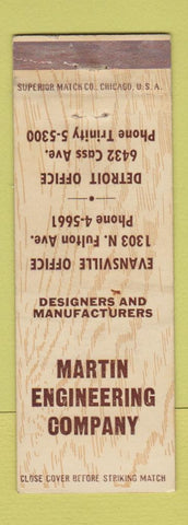 Matchbook Cover - Martin Engineering Company Detroit MI Evansville WEAR