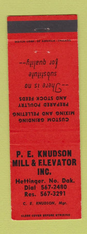 Matchbook Cover - PE Knudson Mill Elevator Hettinger ND