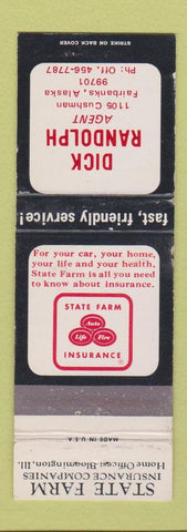 Matchbook Cover - State Farm Insurance Dick Randolph Fairbanks AK