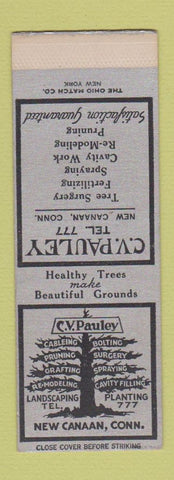 Matchbook Cover - CV Pauley Tree Surgery Fertilzing New Canaan CT SAMPLE