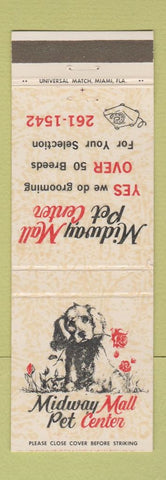 Matchbook Cover - Midway Mall Pet Center store