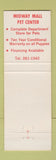 Matchbook Cover - Midway Mall Pet Center store
