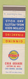 Matchbook Cover - Casa Grande Cotton Oil Mill AZ