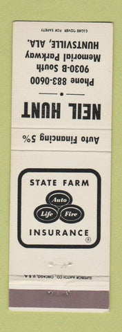 Matchbook Cover - State Farm Insurance Neil Hunt Huntsville AL