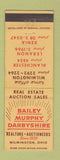 Matchbook Cover - Bailey Murphy Darbyshire Real Estate Auction Wilmington OH