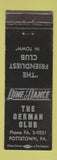 Matchbook Cover - German Club Pottstown PA