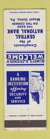 Matchbook Cover - Central National Bank Mount Union PA