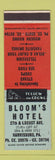 Matchbook Cover - Bloom's Hotel Harrisburg PA