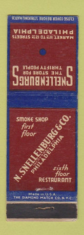 Matchbook Cover - N Snellenburg Tobacco Philadelphia PA WEAR