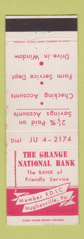 Matchbook Cover - Grange National Bank Hughesville PA WEAR