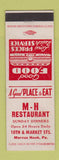 Matchbook Cover - MH Restaurant Marcus Hook PA
