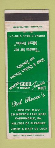 Matchbook Cover - Del Rocco's Restaurant Carbondale PA