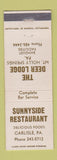 Matchbook Cover Sunnyside Restaurant Carlisle PA Deer Lodge Mount Holly Springs